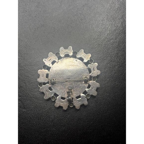 Taxco Mexico 925 Sterling Silver Black Onyx Convertible Brooch Pendant - Picture 3 of 6